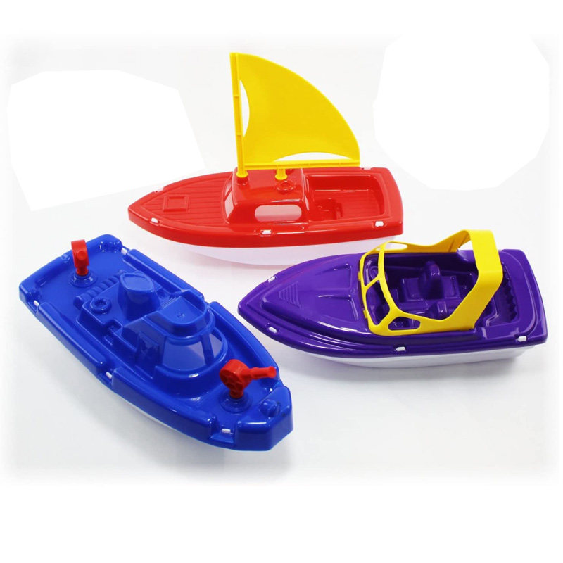 Children's Baby Beach Toy Set Small Boat Speedboat Sailboat Bath Swimming Toys for Boys and Girls