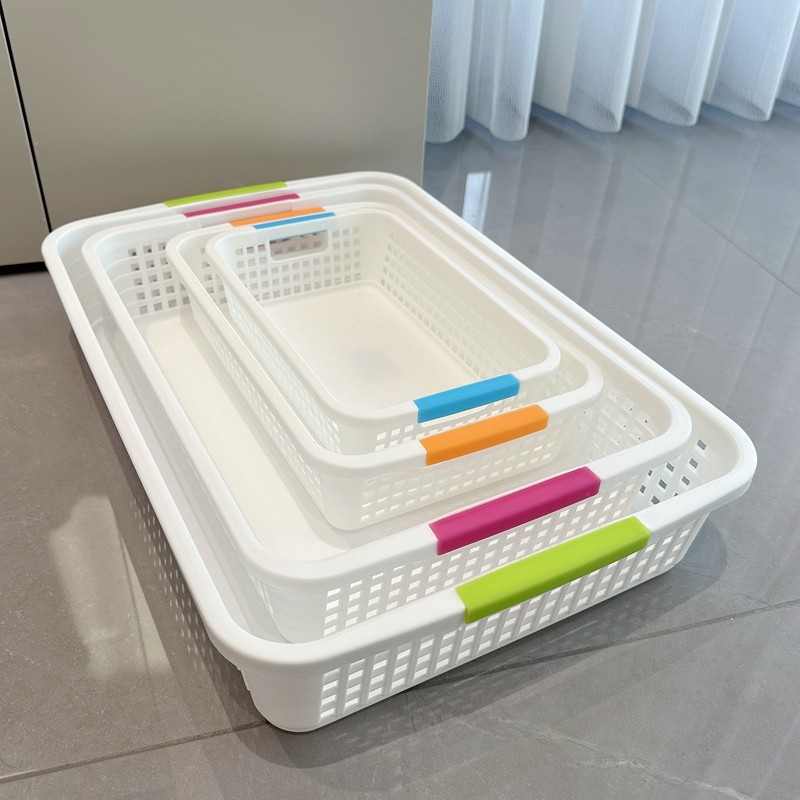 Большая прямоугольная пластиковая корзина для хранения Усиленный лоток для хранения Настольный офисный держатель для файлов A4 и книг A5