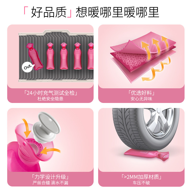 Sanpu Hot Water Bag Water-Filled Female Sizes Long Strip Design Cute Hand Warmer Bag Stomach Warm Water Bag