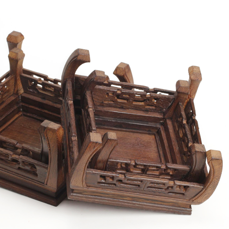 Деревянная подставка для вазона из красного дерева, продолговатая, из древесины куриного крыла, скамья для цветочных горшков, статуя Будды, редкий камень