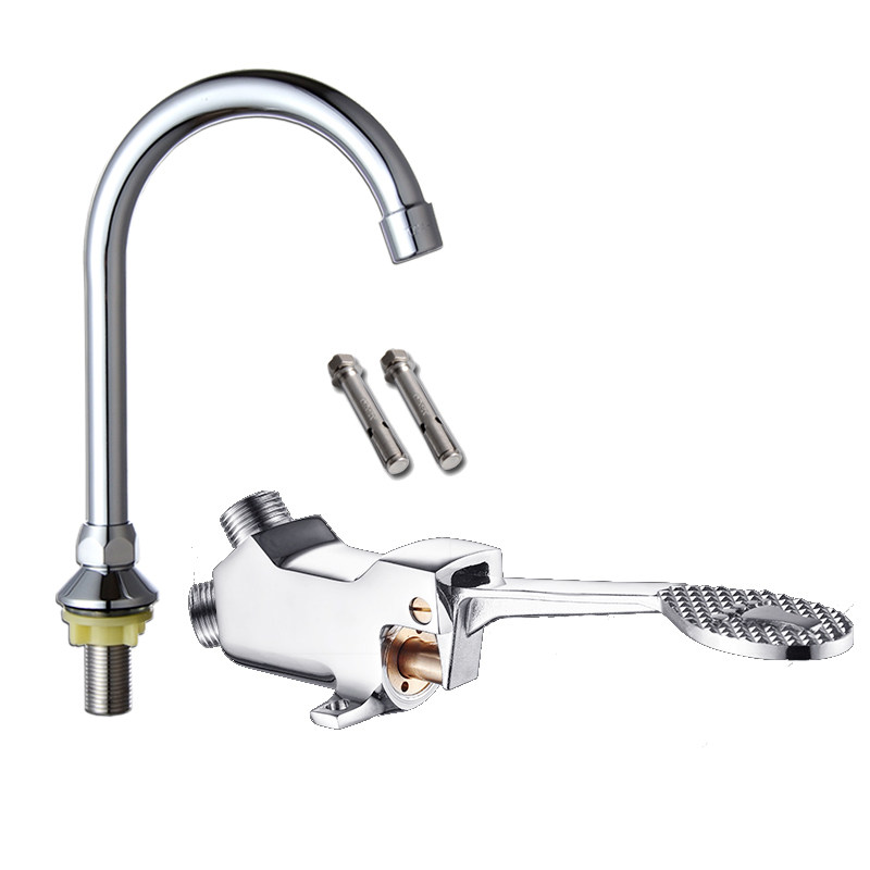 Полностью Медный Ножной Кран Для Больниц, Пищевых Производств, Раковин и Лабораторий Одноконтурный Холодный Ножной Клапан