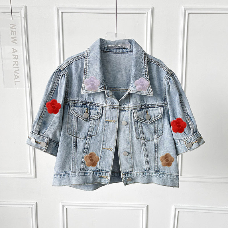 Вышитая заплата с маленькой сливы с клеящейся основой – термонаклейка с цветочным узором для одежды и скатертей