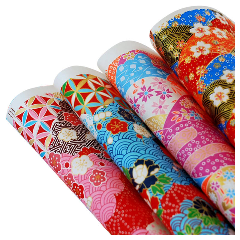 Японская стилизованная бумага для обертывания книг с золотым тиснением чиё-гами, традиционная китайская подарочная художественная бумага Юдзэн, бесплатная доставка