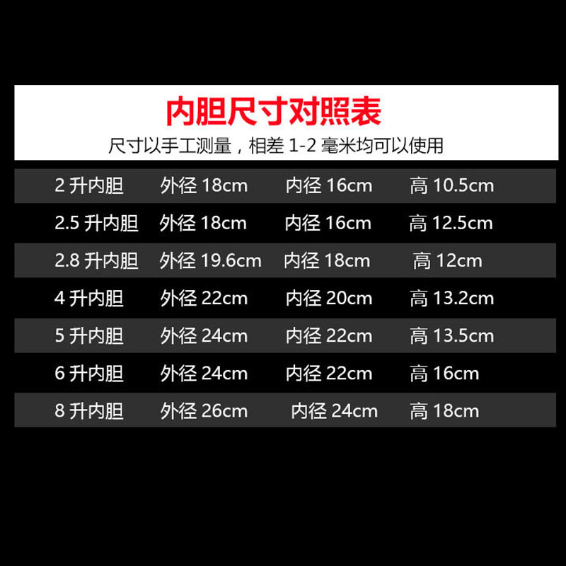 Внутренний антипригарный котелок из нержавеющей стали для электроскороварки 2L 2.5L 2.8L 4L 5L 6L 8L универсальный высоконапорный котелок