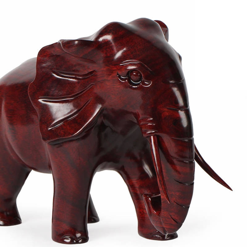 Пара резных слонов из красного дерева для прихожей из цельного красного сандалового дерева для гостиной