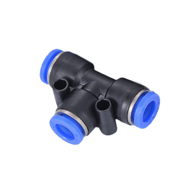 Пневматический быстросъемный фитинг для воздушных трубок PE4/6/8/10/12/14/16мм T-образный тройник для мягких трубок