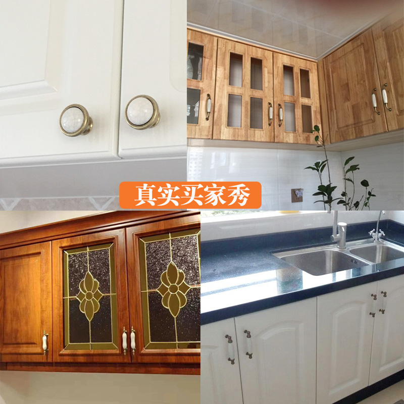 欧式裂纹陶瓷拉手橱柜抽屉拉手衣柜门拉手单孔仿古青古铜五金把手