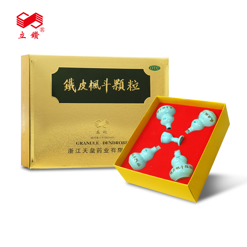 Гранулы Лицзуань из железистого фендоу 25г*4 флакона в золотой подарочной упаковке – тонизирование ци и инь, уход за желудком, увлажнение горла