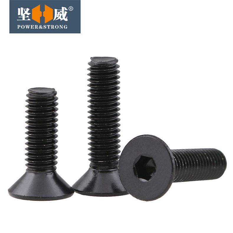 Черные винты с внутренним шестигранником из нержавеющей стали 304 с потайной головкой, плоской головкой и чашечным болтом M3 M4 M5
