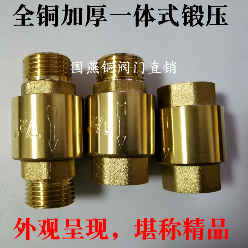 Латунный обратный клапан с пружиной, однонаправленный клапан, горизонтальный антипотоковый клапан, вертикальный запорный клапан, 4 точки, 6 точек, 1 дюйм DN15