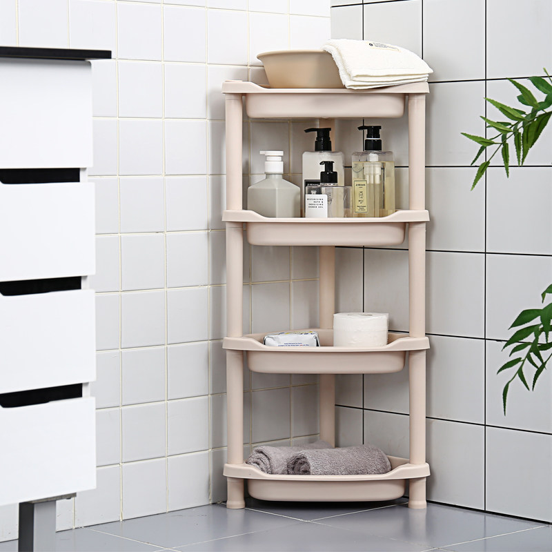 Пластиковая полка Jianan с треугольными ножками для ванной и кухни, многоуровневая напольная полка для хранения