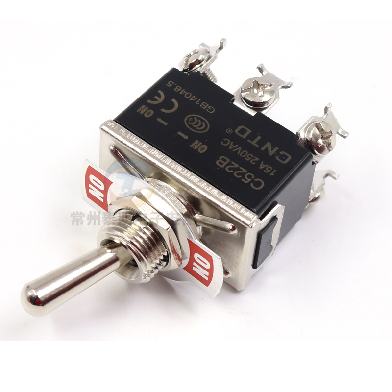 Переключатель с кнопкой CNTD Changde C522B двухпозиционный 15A с摇головкой переключатель на 6 контактов, рычаг 12 мм