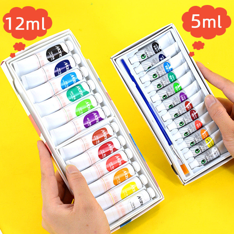 Набор гуашевых красок марки Мали, 24 и 12 цветов для детей, школьников и студентов художественных училищ