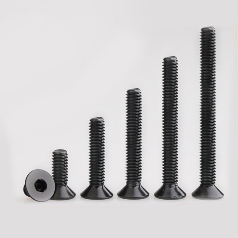 Черные винты с внутренним шестигранником из нержавеющей стали 304 с потайной головкой, плоской головкой и чашечным болтом M3 M4 M5