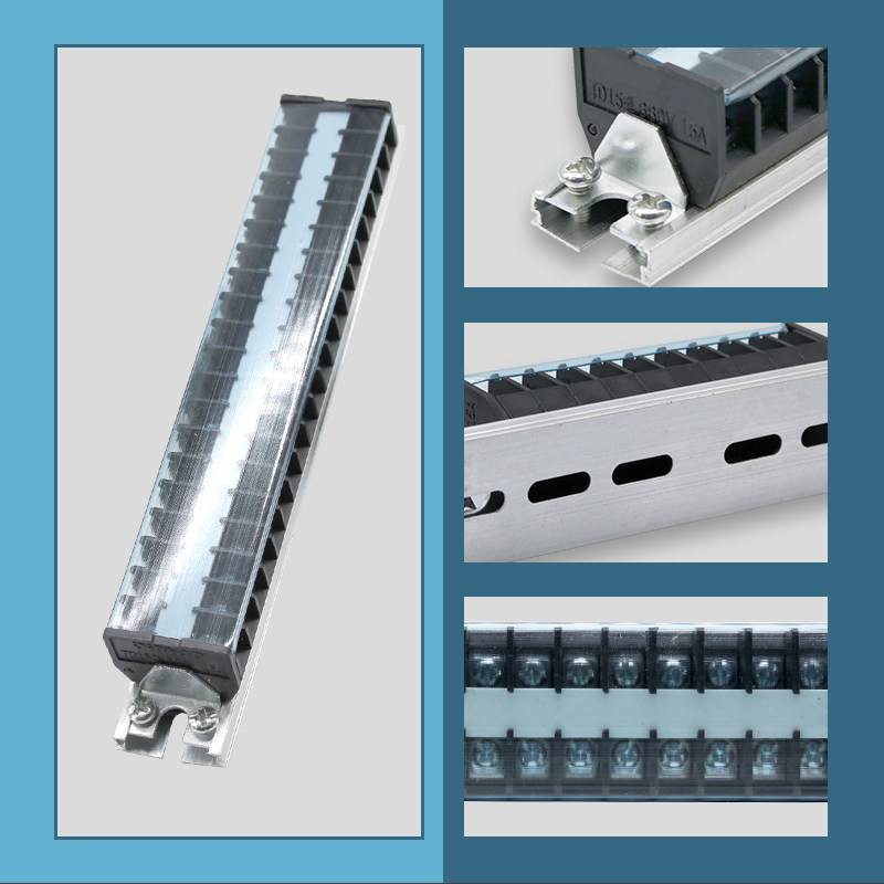 TD-1520 DIN Rail Terminal Block Strip 20 Positions 20P / 15A Wire Junction Box Connector
