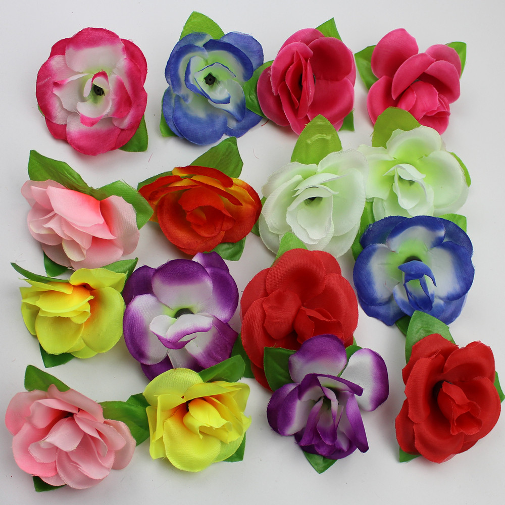 Ручной DIY букет с искусственными головками розы, букет роз, искусственные цветы из шелка и пластика, декоративные цветы