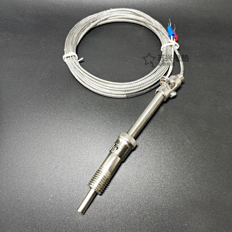 Термопара KE с пружинной нагрузкой WRNT-01 Датчик температуры с двойным сенсором Экранированный измерительный провод Зонд температурного контроллера