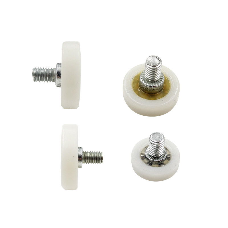 DR轴承滑轮带螺杆小轮子抽屉滑轮收银机钱箱轮POM塑料滚轮尼龙轮