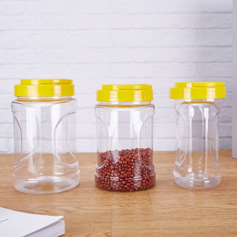 3 цзинь прозрачная утолщённая пластиковая бутылка для мёда, упаковочная банка для кристаллического сахара 4 цзинь с ручкой, герметичная для орехов и конфет