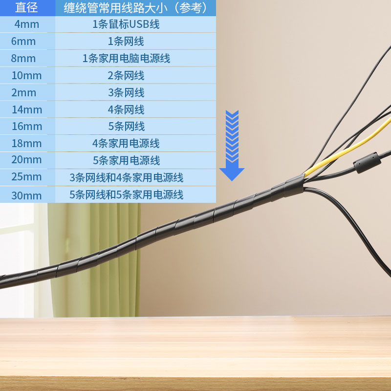 Органайзер для намотки проводов, спиральная защитная трубка для кабеля, изоляционная трубка диаметром 4-30 мм, черного и белого цвета