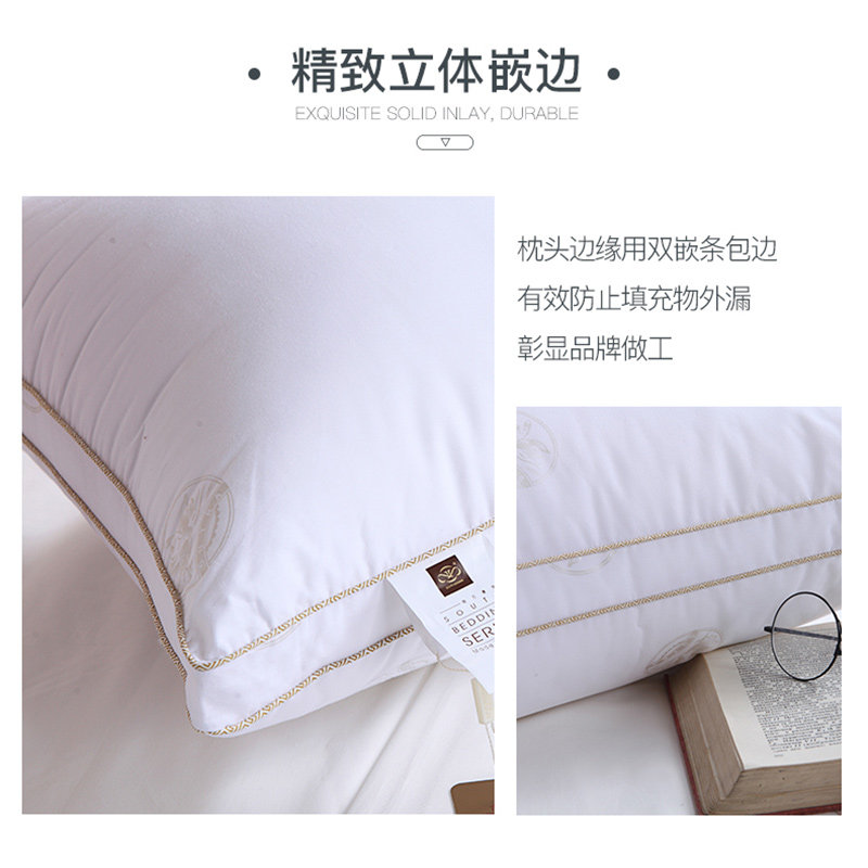 Набор из двух хлопковых мягких подушек с поддержкой шеи Nanfang Bedding из перьевого велюра для отелей и дома, односпальные и двуспальные