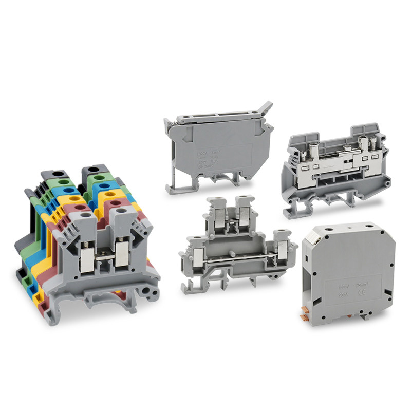 Клеммник UK2.5B UK3N/5N/6N/10N/16N на DIN-рейку, токовые предохранители, огнестойкие