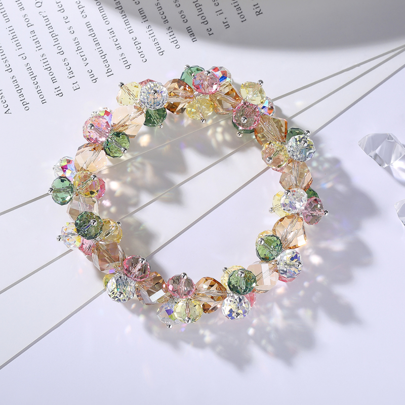 Браслет Shijia из австрийского кристалла женский разноцветный оригинальный лесной стиль с нанизанными бусинами