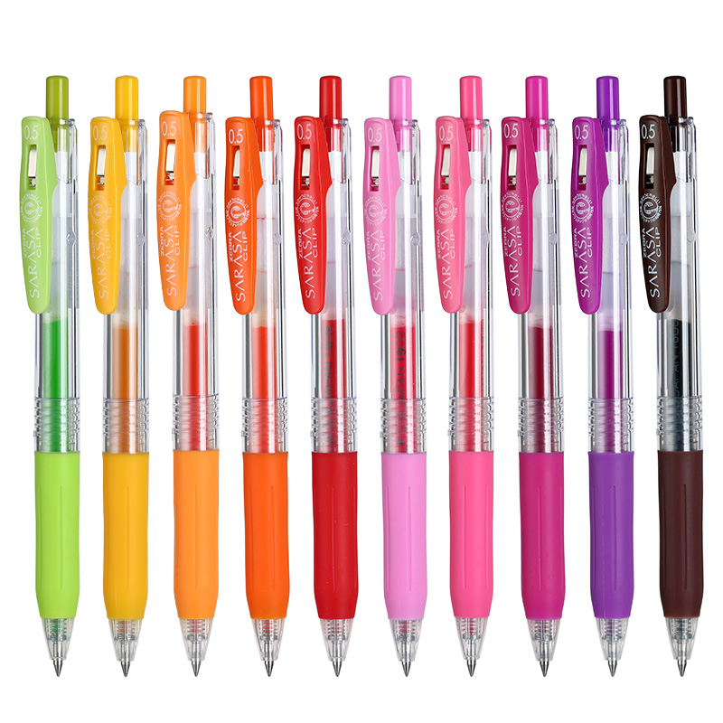 Японская гелевая ручка ZEBRA JJ15 с кнопочным механизмом, цветная ручка 0.5 мм, для дневников, студенческая чёрная экзаменационная ручка