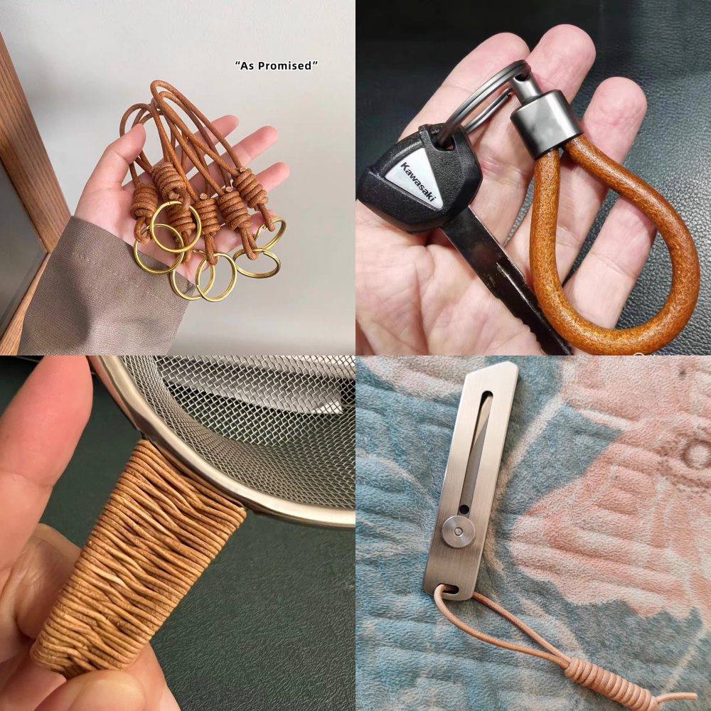 Круглый кожаный шнур натурального цвета с растительной дубильной кожей, винтажный, верхний слой коровьей кожи, ручная работа, материалы для DIY