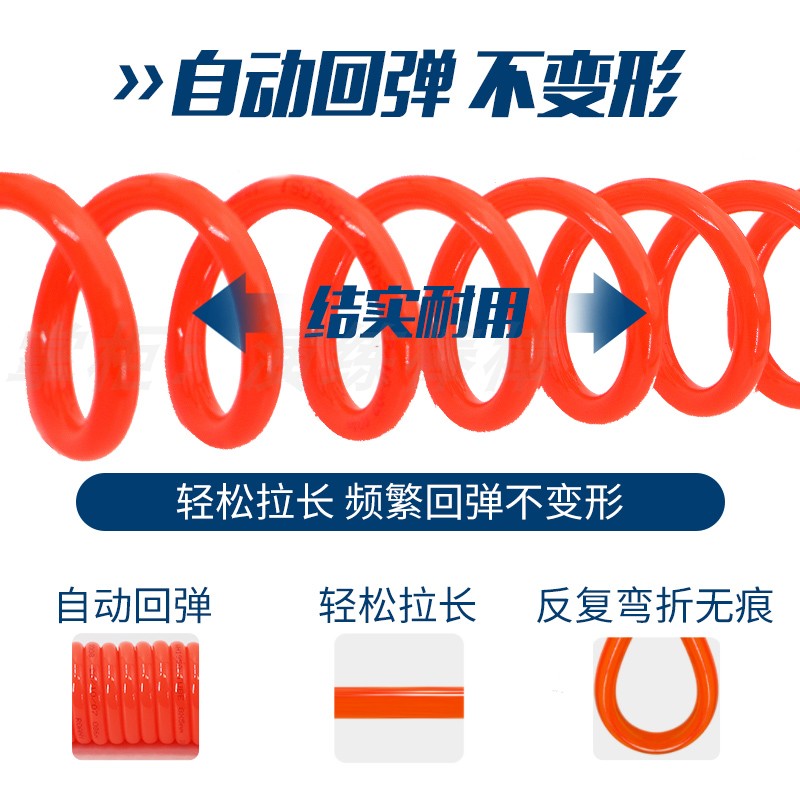 Полиуретановый пружинный воздушный шланг, спиральный телескопический шланг для компрессора, высоконапорный пневматический патрубок с быстросъемным соединением 8 мм