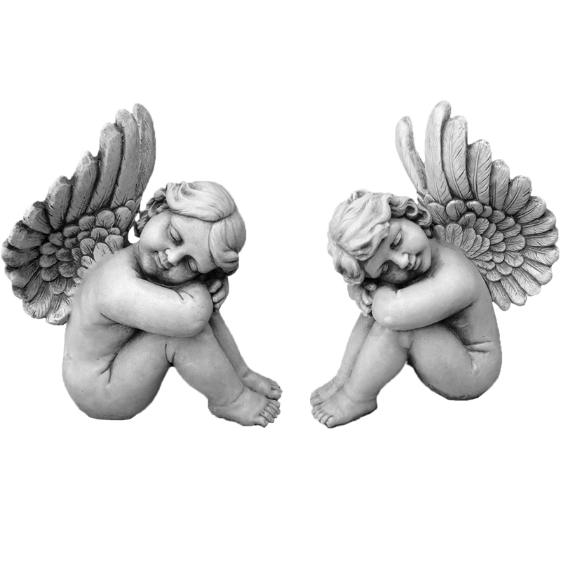 Европейская скульптура из стеклопластика в виде фигуры ангела для гостиной и уличного декора