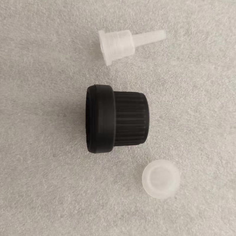In-stock Anti-theft Caps for Essential Oil Bottles with Dropper or Insert, Black or White Large Head Caps