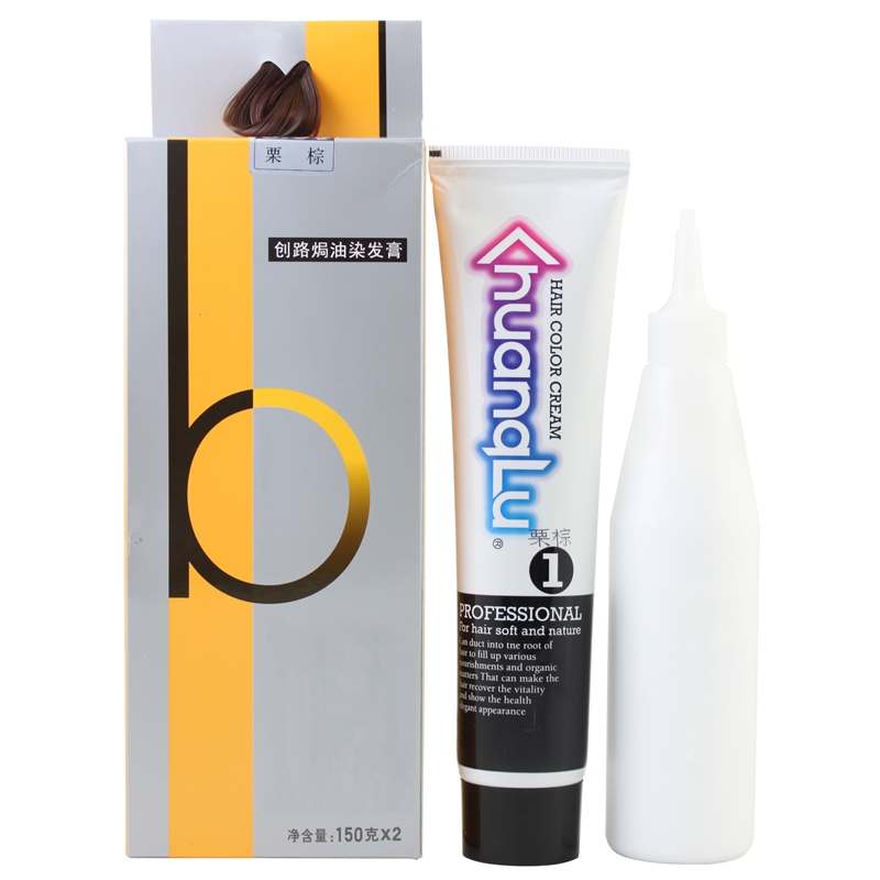 Оригинальная крем-краска для волос Baidefu Chuanglu с питательным маслом – постепенное окрашивание седины в черный