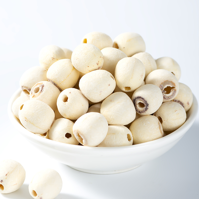 Сушеные семена лотоса Xun Baicao 500 г - очищенные свежие белые семена лотоса с эриалисом, порией, ямсом для супа Четырех Трав