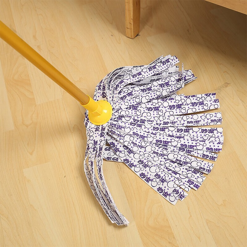 Традиционная швабра Miaojie старого образца с тканевым покрытием, железным стержнем, тканевой лентой и сменной насадкой из нетканого материала