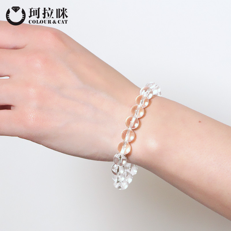 Korami Натуральный белый хрустальный браслет унисекс одноцветные четки противорадиационный амулет