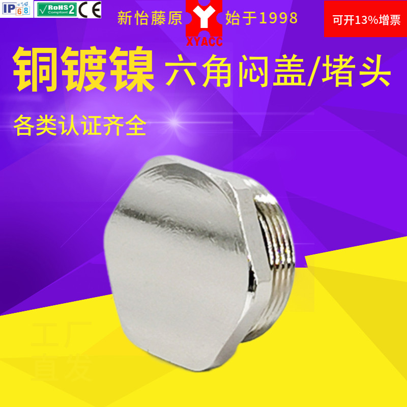 Металлическая никелированная внешняя шестигранная водонепроницаемая заглушка с резьбой M метрическая немецкая резьба