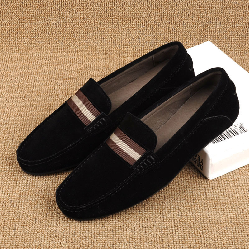 Весенне-летние мужские мокасины в британском стиле из замши, кожаные дышащие туфли-слипоны для вождения