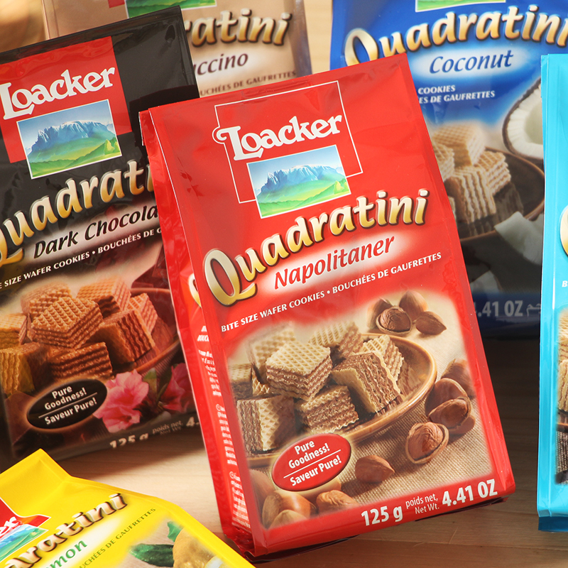 Импортные итальянские вафли Loacker с шоколадно-лесным орехом – снэк