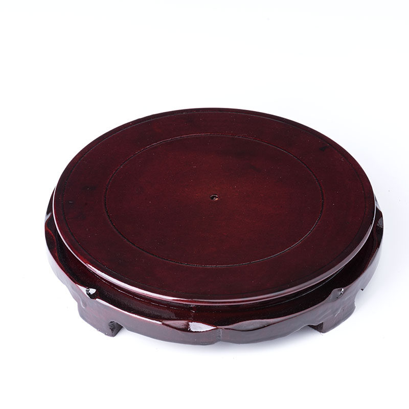 可旋转仿红木压缩木质底座花盆鱼缸花瓶摆件奇石佛像仿实木圆底座