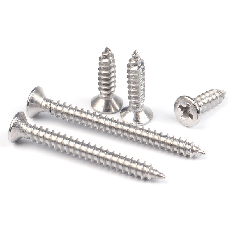 Самонарезающие винты с крестовым шлицем KA из нержавеющей стали 304, потайная и цилиндрическая головки, удлинённые M2.2 M2.6 M3