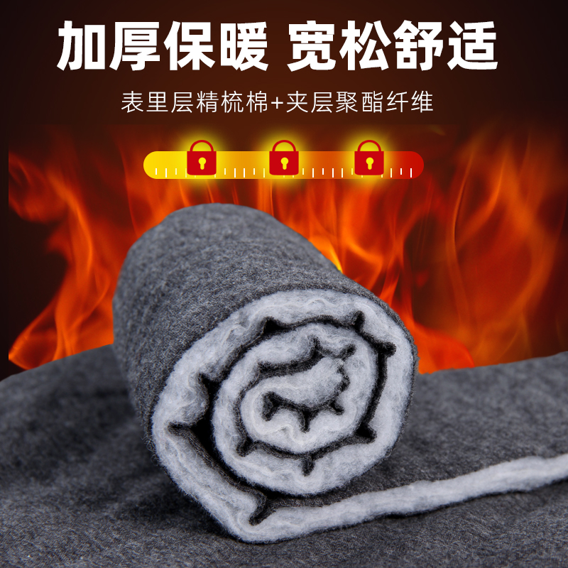 Термобелье для пожилых мужчин и женщин, увеличенного размера, утолщенный кардиган из трёхслойного антарктического хлопка, свободного кроя