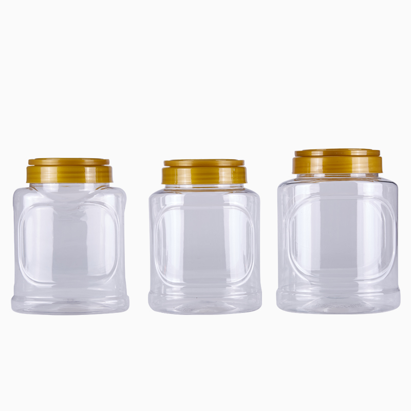 3 цзинь прозрачная утолщённая пластиковая бутылка для мёда, упаковочная банка для кристаллического сахара 4 цзинь с ручкой, герметичная для орехов и конфет
