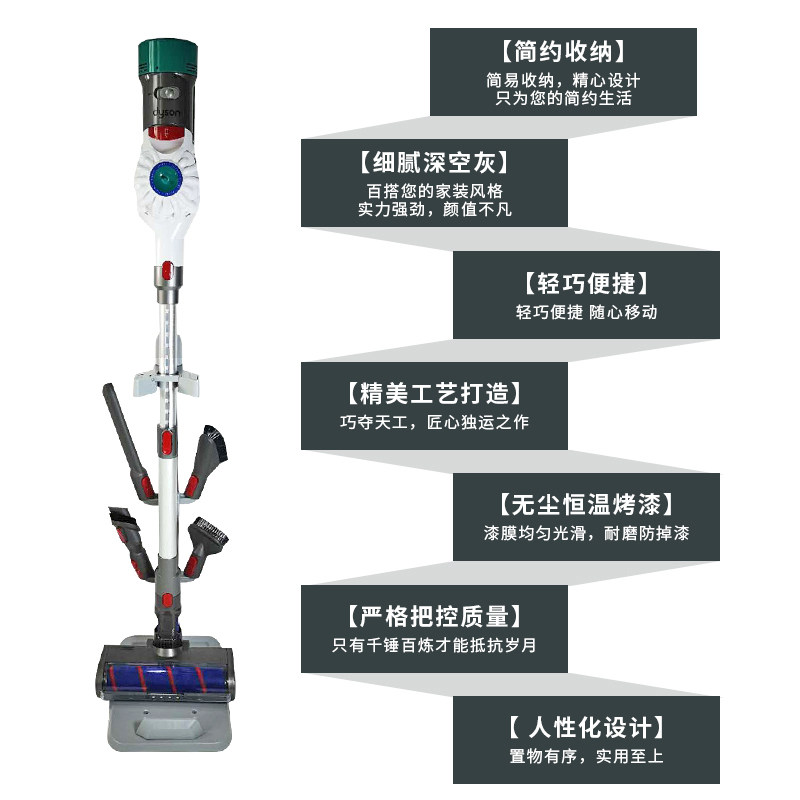 Стойка для хранения беспроводных пылесосов Dyson, Xiaomi, Midea и Puppy – универсальная без сверления