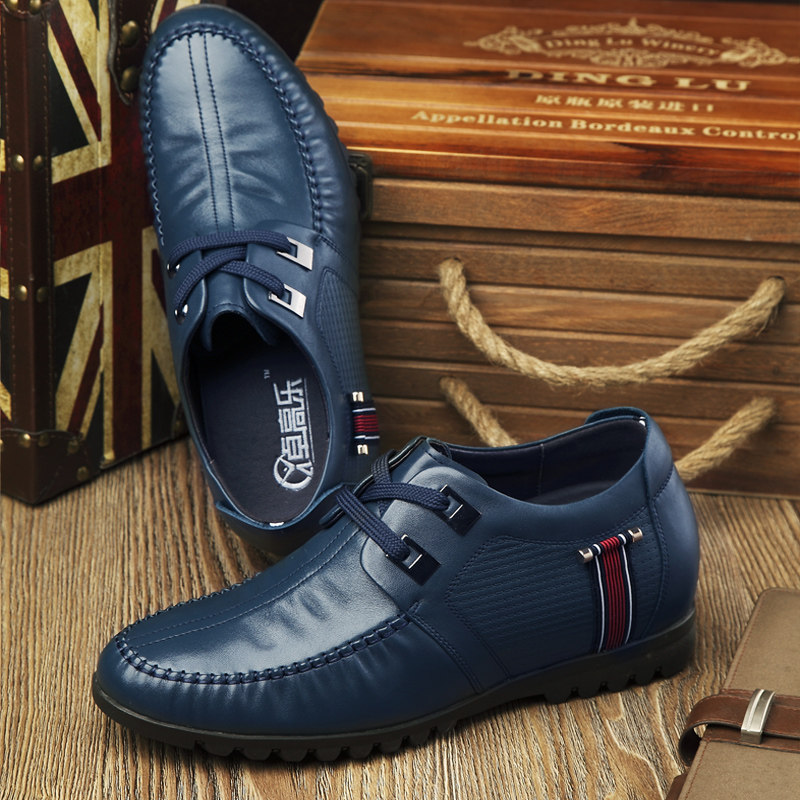 Осень 2024 Новая Модель Мужской Обуви из Натуральной Кожи с Поднятием Высоты, Повседневные Деловые Туфли