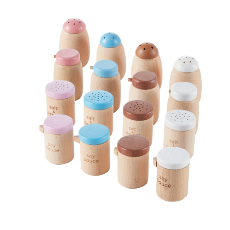 Высококачественный деревянный набор игрушечных приправ с имитацией молока, кетчупа и майонеза