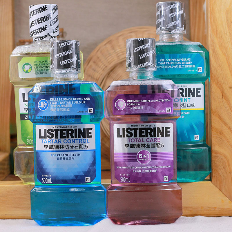 Ополаскиватель для рта Listerine 500мл, против кариеса, уход за полостью рта, лечение гингивита, устранение запаха изо рта, импорт