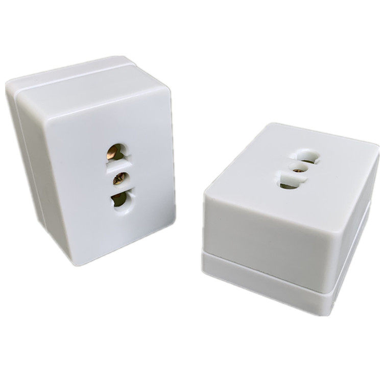 包邮胶木明装插座双用二极插座两扁脚孔移动电源插座电瓶车充电