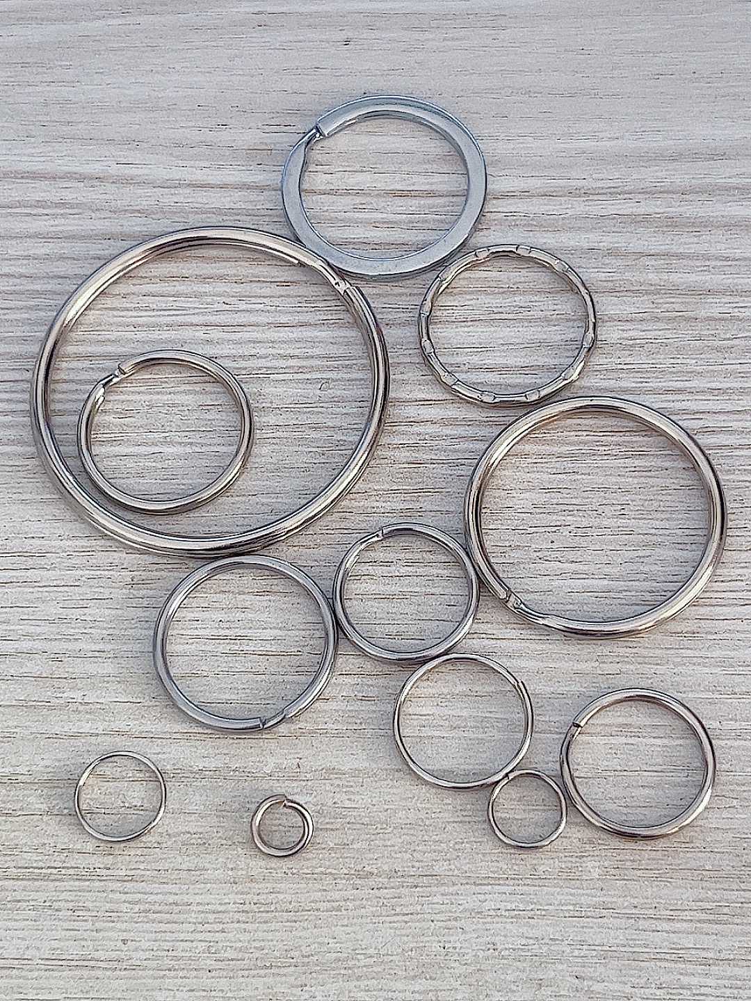 Кольцо для ключей Большое кольцо Некастомизированный шнурок Крепление из нержавеющей стали 304 Кольцо для штор Мужской автомобильный брелок Металл железо