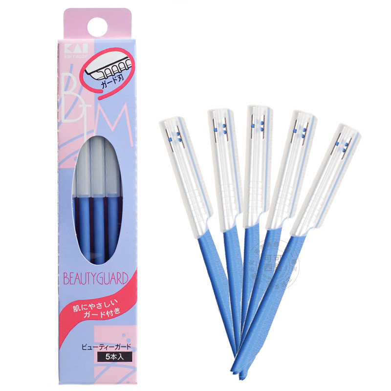 KAI бритва для бровей японская оригинальная с защитной сеткой, острая и долговечная, набор из 5 штук для новичков